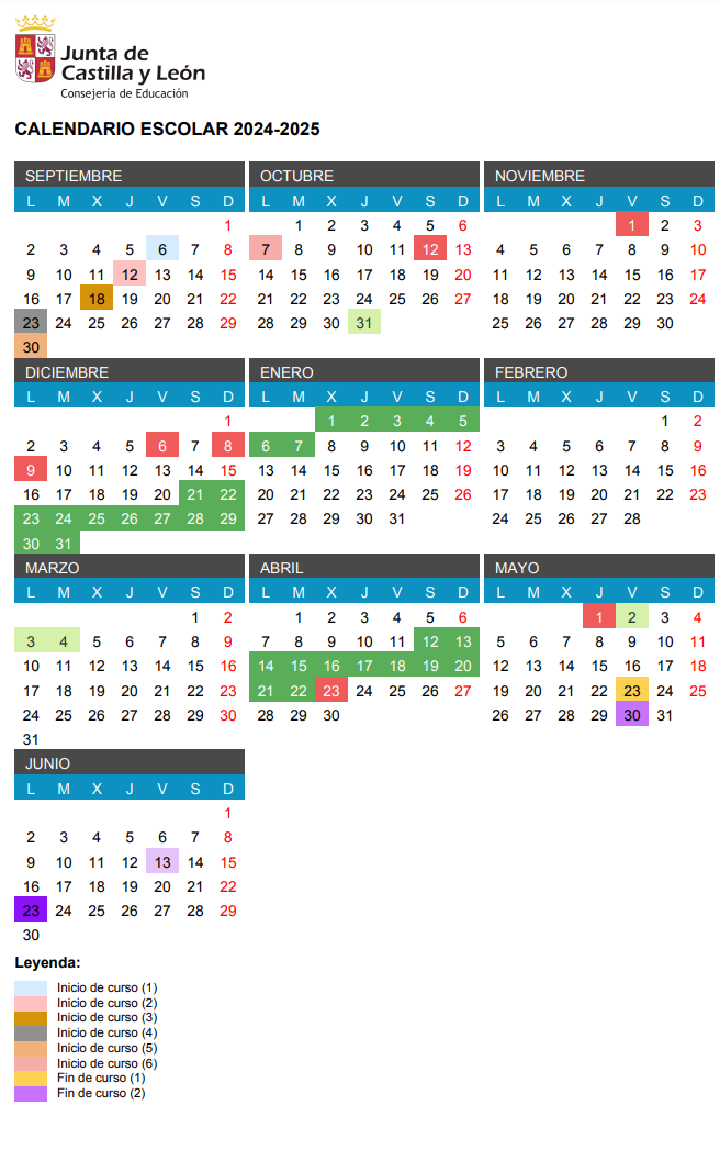 Calendario Escolar 2024/2025