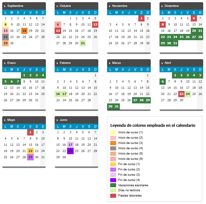 Calendario escolar 25-26